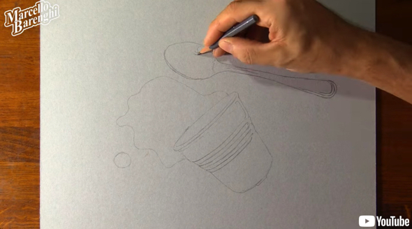 リアルなコーヒーをこぼした絵