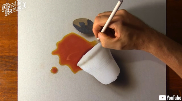 リアルなコーヒーをこぼした絵