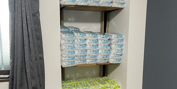 収納されているおしりふき