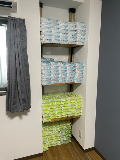 収納されているおしりふき