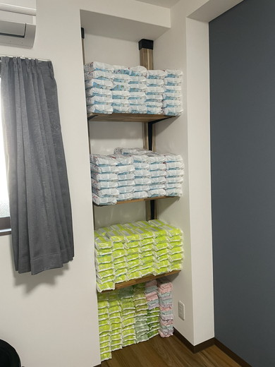 収納されているおしりふき