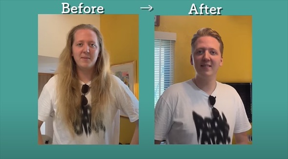 日本の美容室でスウェーデン人夫と大変身ビフォアフ
