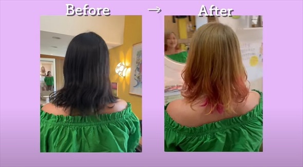 日本の美容室でスウェーデン人夫と大変身ビフォアフ