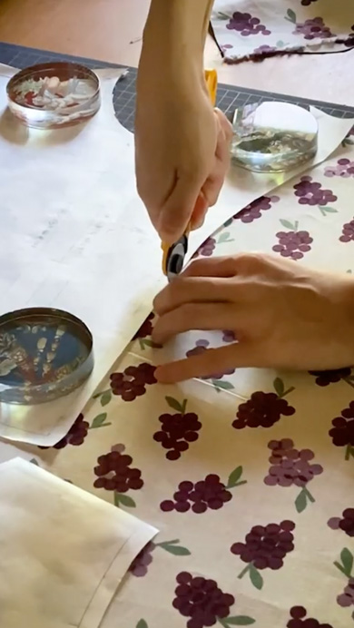 ブドウのワンピースをハンドメイド