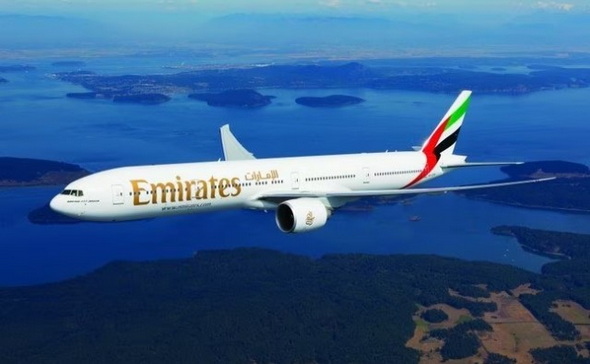 エミレーツ航空機内天井のプラネタリウム