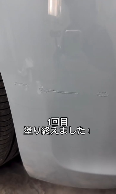 バンパーの擦り傷タッチアップ
