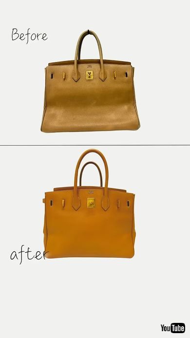 リペアしたエルメス・バーキン35のビフォーアフター