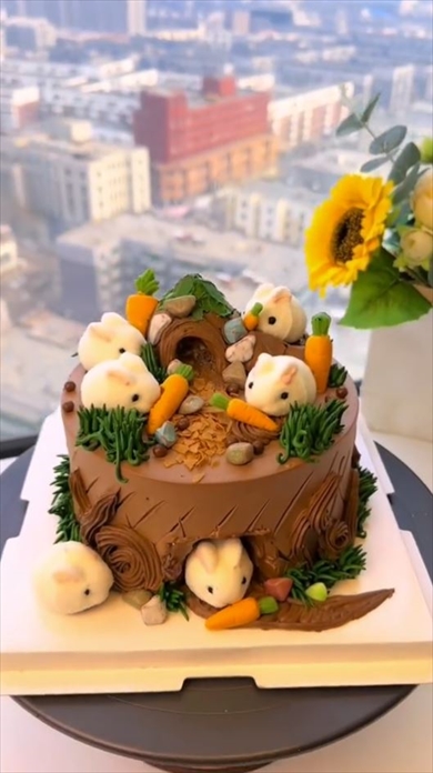 めちゃかわいいうさぎケーキのメイキング