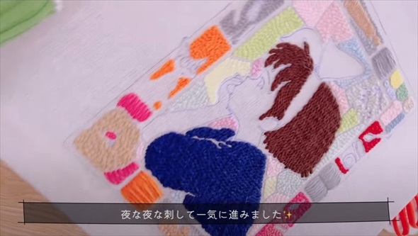 パンチニードルで魔女の宅急便