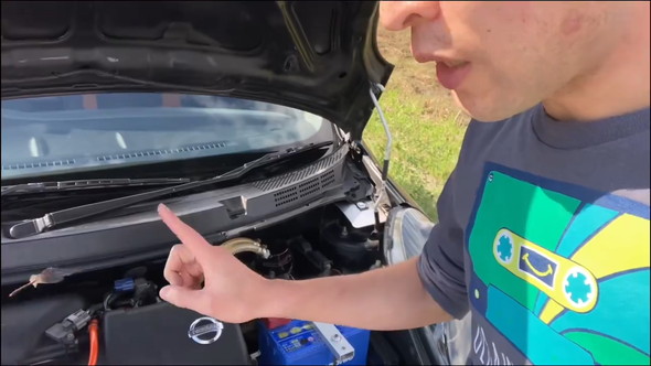 男性の指に止まるトンボ