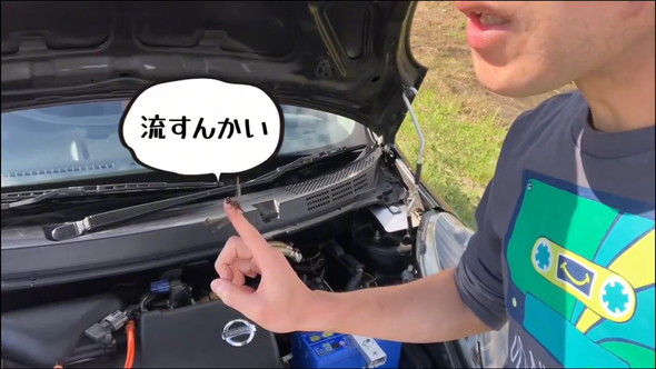 男性の指に止まるトンボ