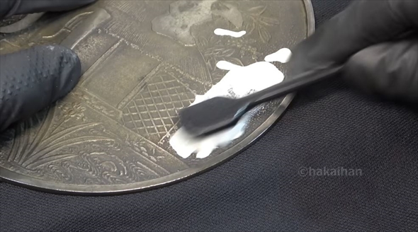 江戸時代の柄鏡をピカピカに磨いてみた