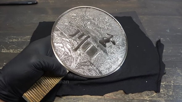 江戸時代の柄鏡をピカピカに磨いてみた