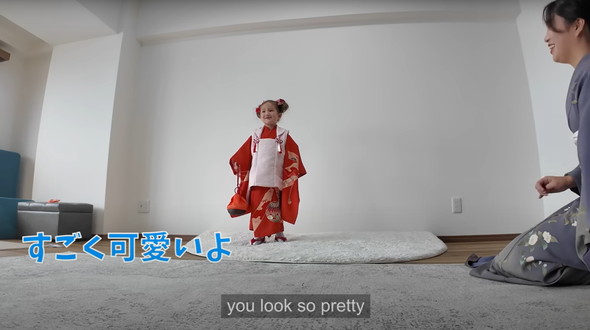 娘の着物姿を初めて見たアメリカ人パパ