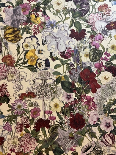 ホテルの壁紙にタコがいた