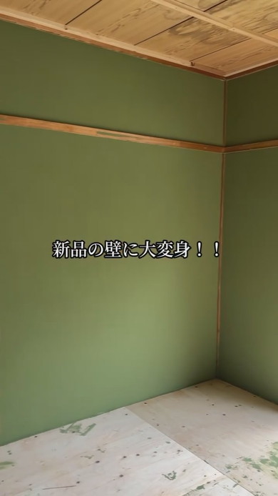 苔色の和室の壁