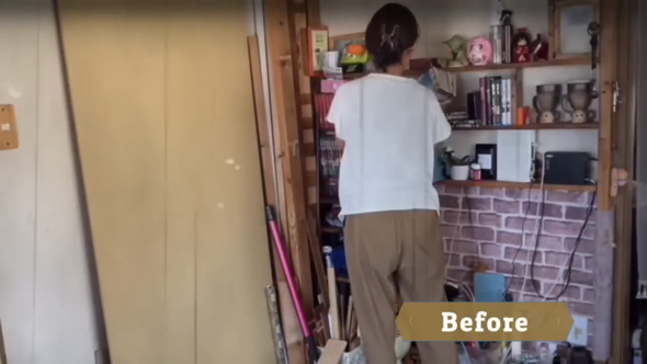 シンママ 3カ月間 築古 賃貸 リビング 大改造 DIY メイキング 収納 アイデア