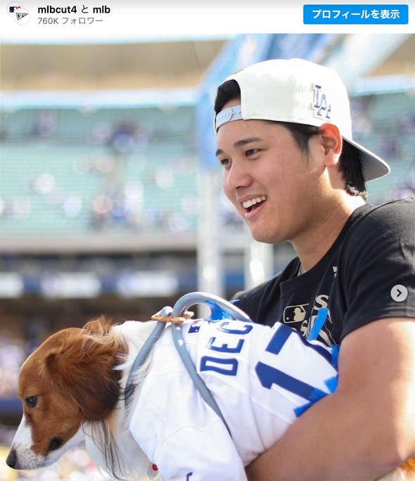大谷翔平選手 真美子さん デコピン
