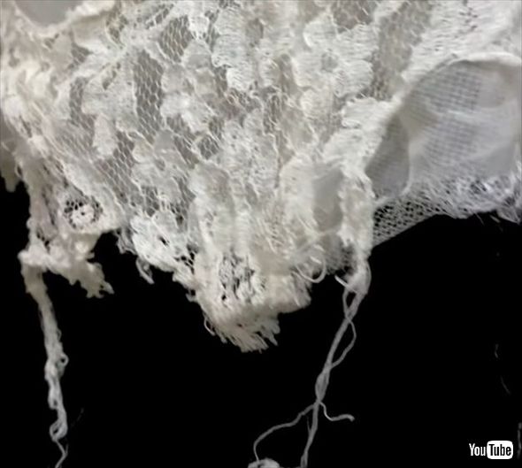 ヴィンテージのウエディングドレスを修繕