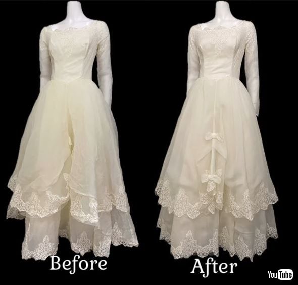 ヴィンテージのウエディングドレスを修繕