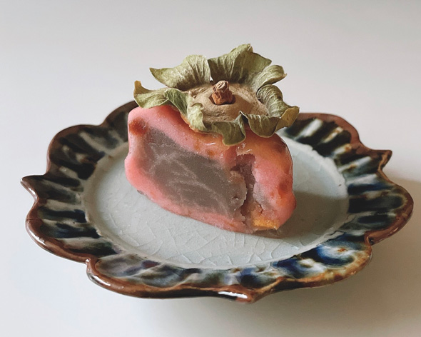 鈴懸 照柿 和菓子 柿 見た目 そっくり 見立てた 練り切り 干し柿