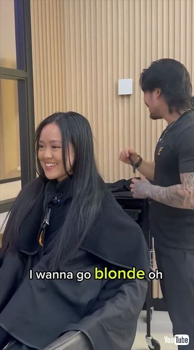 黒髪ロングの女性がガラリイメチェン