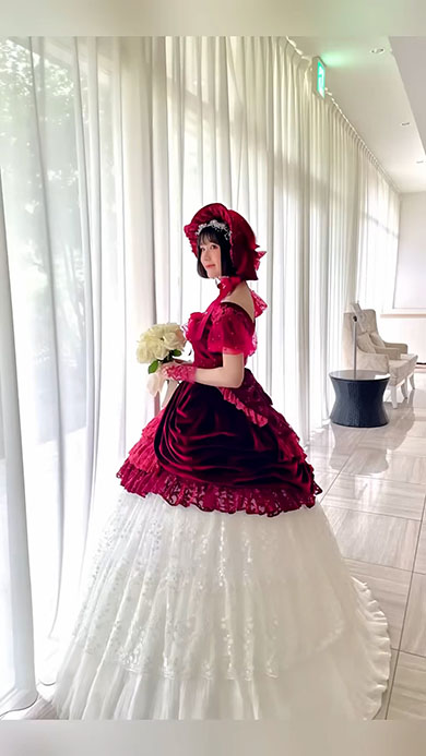 自作のカラードレス