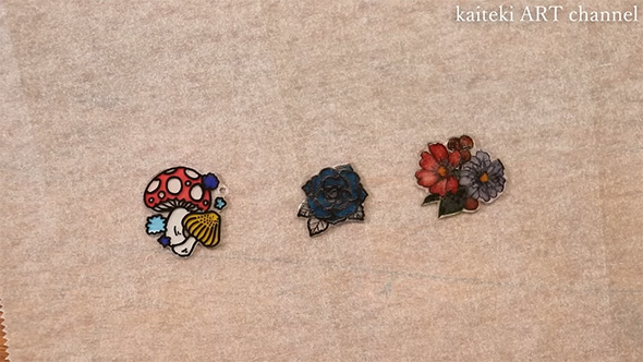 3種のプラバン焼き上がり横並び