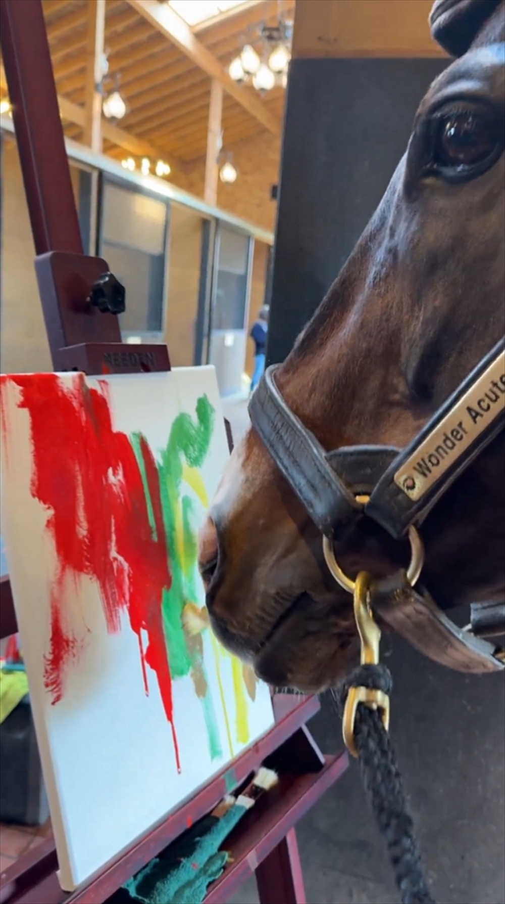 元競走馬が描いた絵が100万円超え！ “かわいすぎる画伯”の作品に