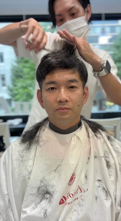 天然パーマの45歳パパが美容院で大変身