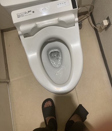 トイレの自動洗浄で検便できない