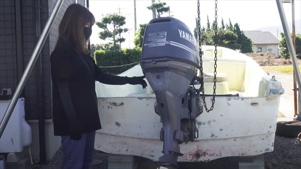 港で沈みかけていたヤマハ和船を妻がレストアしたら