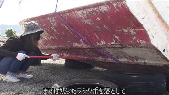 港で沈みかけていたヤマハ和船を妻がレストアしたら