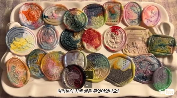 シーリングワックスをランダムに選んで混ぜる