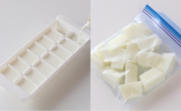 牛乳を凍らせる画像