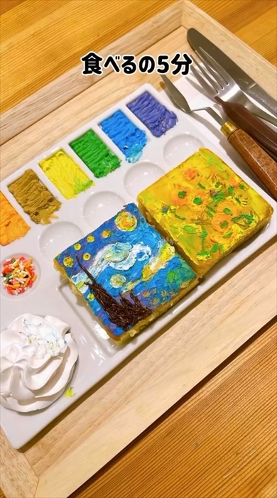 画家がパンケーキに絵を描いてみた