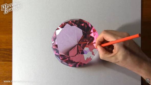 本物みたいなピンクダイヤモンドの絵