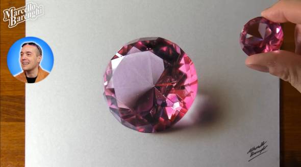 本物みたいなピンクダイヤモンドの絵