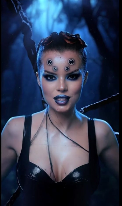 ハイクオリティーな蜘蛛メイクが衝撃的