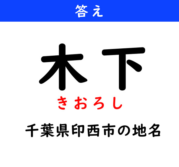 漢字クイズ　難読漢字　木下