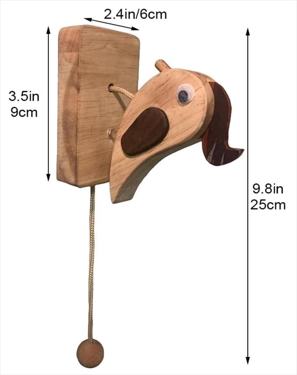 キツツキ型の木製ドアノッカー