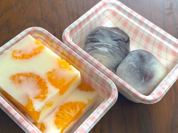 牛乳寒天と大福