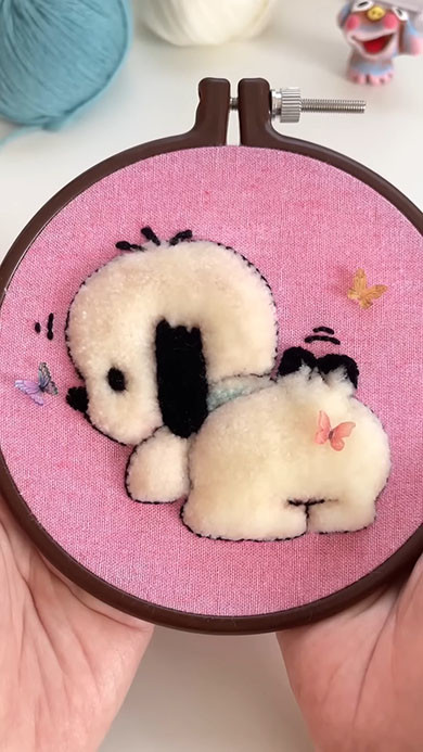 パンチニードルでポチャッコ