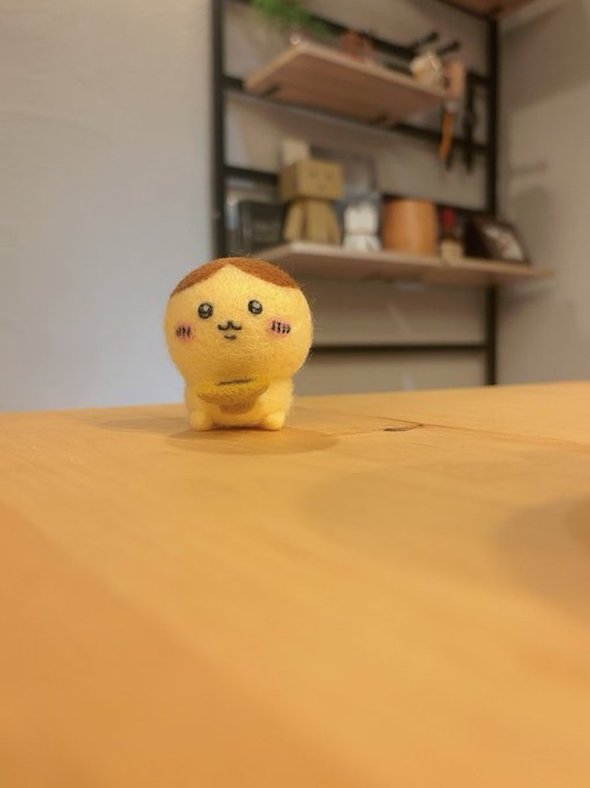 羊毛フェルトで作った「福の神」風くりまんじゅうマスコット