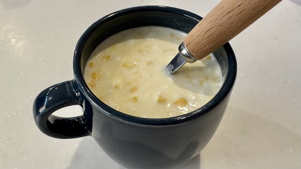 完成したコーンポタージュ