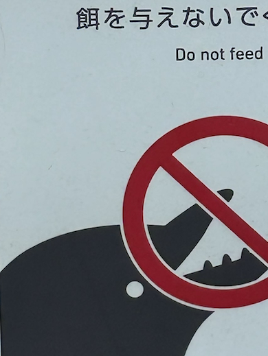 香川県の水族館の注意看板