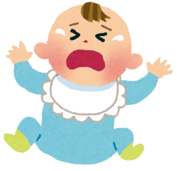 赤ちゃんが泣いた跡