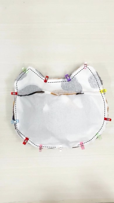 三毛猫柄のファー生地