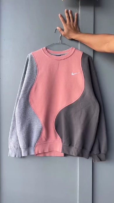 古着屋で見つけたシミありNIKEトレーナーをリメイクすると