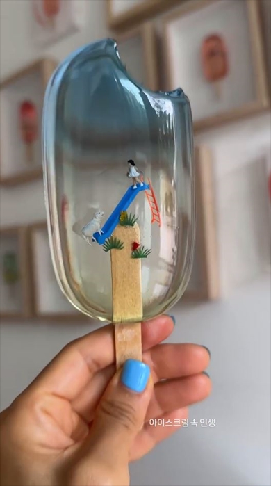 思い出を閉じ込めたアイスキャンディーなレジン作品